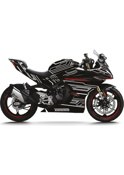 Cfmoto 450SR Technology Parçalı Kaplama Sticker Etiket Modeli Beyaz