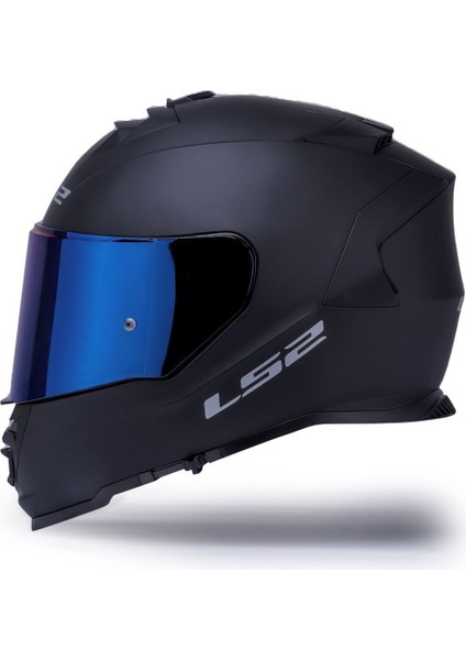 Storm 2 Mat Siyah Kapalı Motosiklet Kaskı Mavi Camlı modelleri
