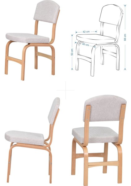 Ege Sandalye-Bank Avanos Ahşap Mdf Açılır Mutfak Masası Takımı - 70 x 120+30 cm