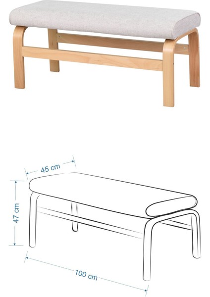 Ege Sandalye-Bank Avanos Ahşap Mdf Açılır Mutfak Masası Takımı - 70 x 120+30 cm