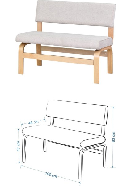 Ege Sandalye-Bank Avanos Ahşap Mdf Açılır Mutfak Masası Takımı - 70 x 120+30 cm