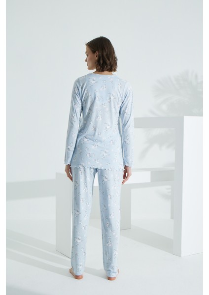 Angelique Pamuk Uzun Kol Kadın Pijama Takımı 21502 fırsatları