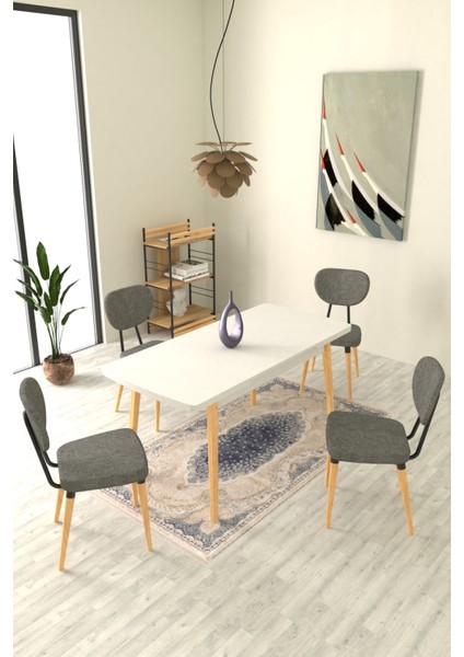 Deniz Sandalye Avanos Ahşap Mdf Açılır Mutfak Masası Takımı - 70 x 120+30 cm fiyatları