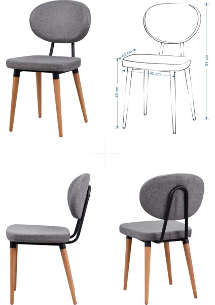 Deniz Sandalye Avanos Ahşap Mdf Açılır Mutfak Masası Takımı - 70 x 120+30 cm