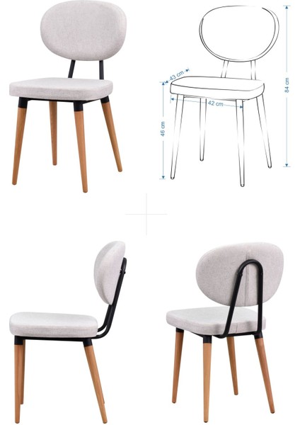 Deniz Sandalye Avanos Ahşap Mdf Açılır Mutfak Masası Takımı - 70 x 120+30 cm