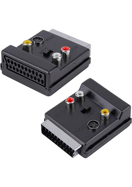 Scart Adaptör Ara Erkek/dişi/üstden Rcalı Swichli (4741)