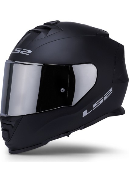 Storm 2 Mat Siyah Kapalı Motosiklet Kaskı Gri Camlı