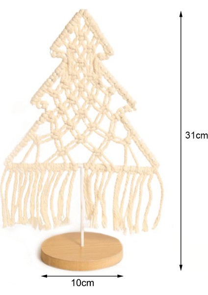 Makrome El Dokuma Mini Yılbaşı Ağacı Süsleri Bohemia Sanat Püskül, Boho Düğün Masa Dekorasyonu, Noel Hediyesi (Yurt Dışından)