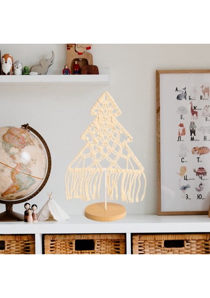 Makrome El Dokuma Mini Yılbaşı Ağacı Süsleri Bohemia Sanat Püskül, Boho Düğün Masa Dekorasyonu, Noel Hediyesi (Yurt Dışından)