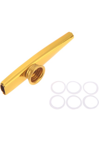 Kazoo Alüminyum Alaşımlı Metal 5 Adet Hediyeler Çocuklar Için Flüt Diyafram Müzik Severler-Altın (Yurt Dışından) fiyatları