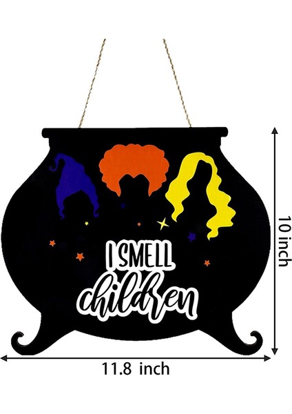 Cadılar Bayramı Hocus Pocus Kapı Tabelası Bt'nin Hepsi Bir Grup Hocus Pocus Ön Kapı Cadılar Bayramı Ahşap Kapı Için Asma Tabelası (Yurt Dışından)