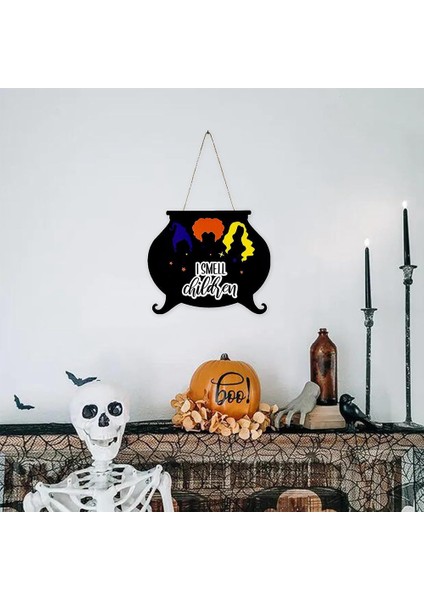 Cadılar Bayramı Hocus Pocus Kapı Tabelası Bt'nin Hepsi Bir Grup Hocus Pocus Ön Kapı Cadılar Bayramı Ahşap Kapı Için Asma Tabelası (Yurt Dışından)