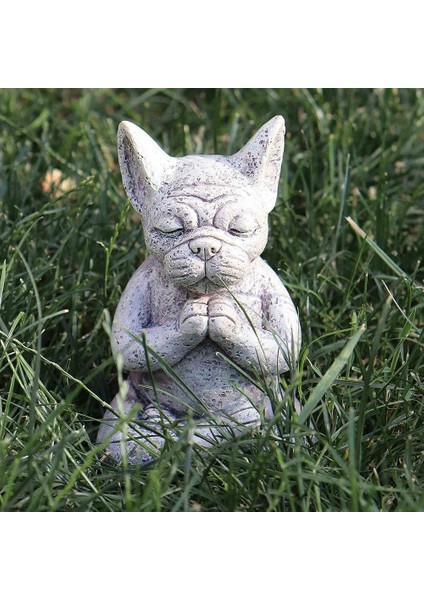Meditasyon Köpek Heykeli Buda, Fransız Bulldog Meditasyon Heykeli, Meditasyon Bulldog Reçine Süsleme, Yoga Bulldog Süsleme (Yurt Dışından)