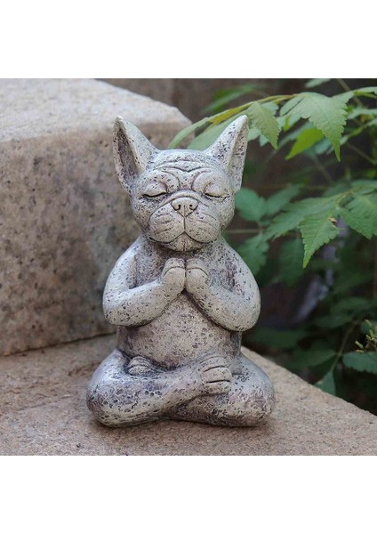 Meditasyon Köpek Heykeli Buda, Fransız Bulldog Meditasyon Heykeli, Meditasyon Bulldog Reçine Süsleme, Yoga Bulldog Süsleme (Yurt Dışından)