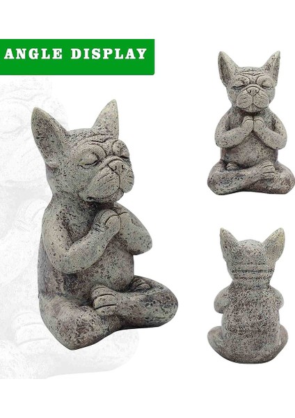 Meditasyon Köpek Heykeli Buda, Fransız Bulldog Meditasyon Heykeli, Meditasyon Bulldog Reçine Süsleme, Yoga Bulldog Süsleme (Yurt Dışından)