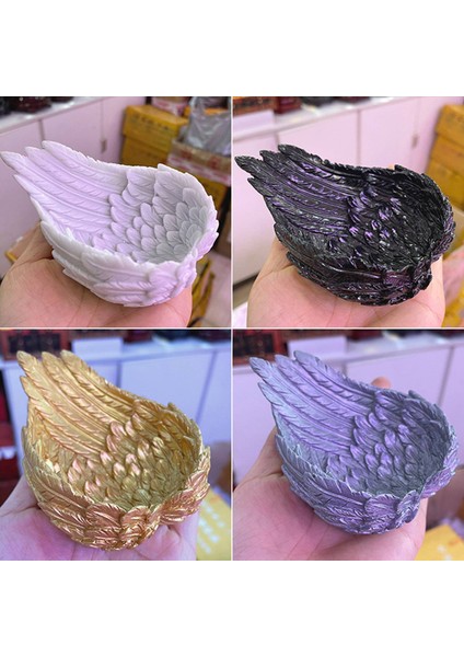 Reçine Kristal Top Tabanı Tüy Kanat El Sanatları Süsler Sepeti Masaüstü Ev Dekorasyon Hediyeler Dekoratif Taban Altın (Yurt Dışından) fiyatları