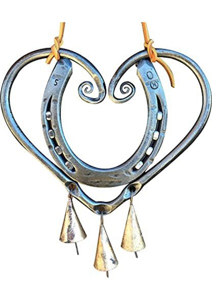 Şanslı Aşk Rüzgar Çanları, Metal Kalp Şeklinde At Nalı Rüzgar Çanları, Aşk Rüzgar Çanları, Bahçe Ev Dekorasyonu (Yurt Dışından)