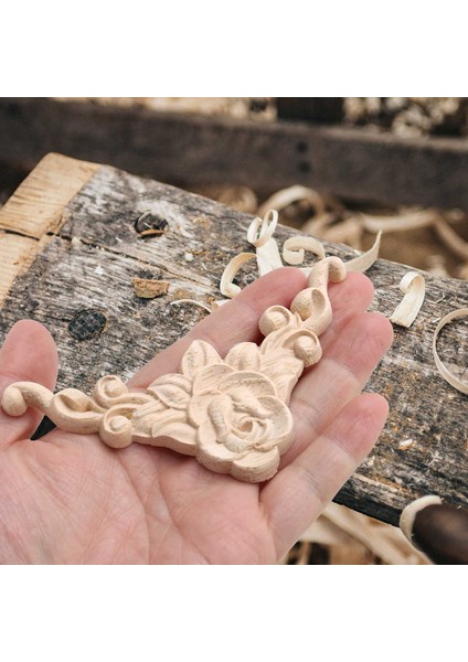 4 Adet 8*8 cm Ahşap Oyma Köşe Onlay Aplike Kapı Dolabı Gül Boyasız Avrupa Tarzı (Yurt Dışından) fırsatları