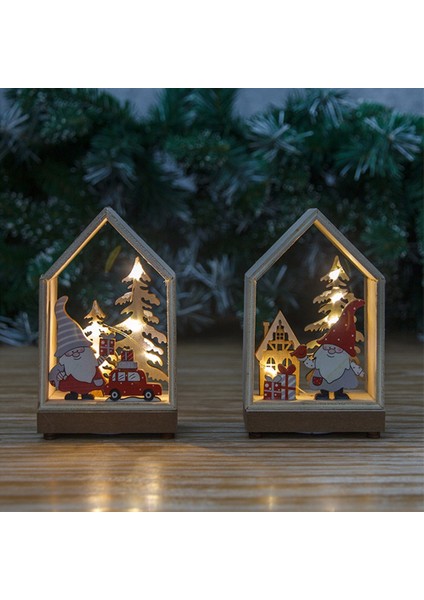 Orman Noel Baba Parlayan Kulübe Ahşap Masaüstü Süsleri Ev Masaüstü Dekorasyonu Sanat El Sanatları Sahne Malzemeleri Öğesi Için Yaratıcı Dekor, A (Yurt Dışından) modelleri