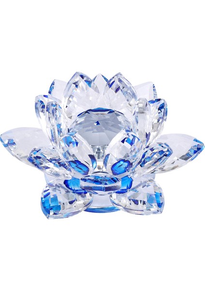 Mavi Kristal Çiçek Süslemeleri Kristal Lotus Iç Dekorasyon Kristal Cam Lotus Süslemeleri Yaratıcı (Küçük) (Yurt Dışından)