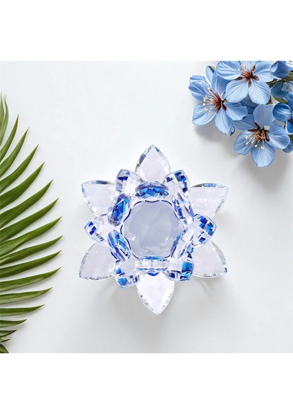 Mavi Kristal Çiçek Süslemeleri Kristal Lotus Iç Dekorasyon Kristal Cam Lotus Süslemeleri Yaratıcı (Küçük) (Yurt Dışından) fırsatları
