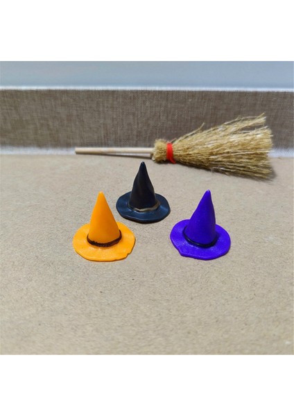 Mini Cadı Şapkası Cadılar Bayramı Dekoru Minyatür Şapkalar Küçük Pasta Için Küçük Süs Ev Plastik Dekorlar El Sanatları Dekorasyon (Yurt Dışından) indirimleri