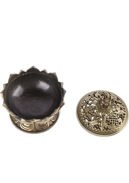 Lotus Tütsü Duman Konisi Aroma Brülör Tutucu Soba Geri Akış Buhurdan Dekor-Bronz (Yurt Dışından)