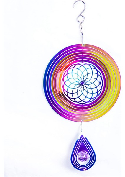 Rüzgar Çanları Süslemeleri Açık Dekor Ev Balkon Vitray Vintage Rüzgar Spinner 3D Döner Rüzgar Çanı (Yurt Dışından)