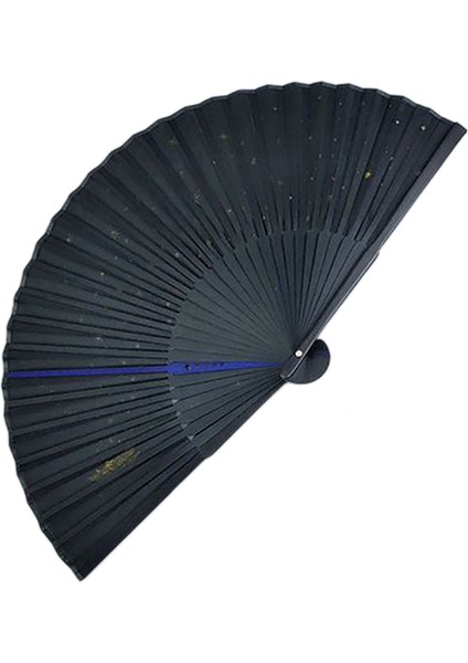 Klasik Yıldızlı Ipek Katlanır Yelpaze, Çin Japon Kumaş Bambu Katlanır Dans El Yelpazesi (Siyah) (Yurt Dışından)