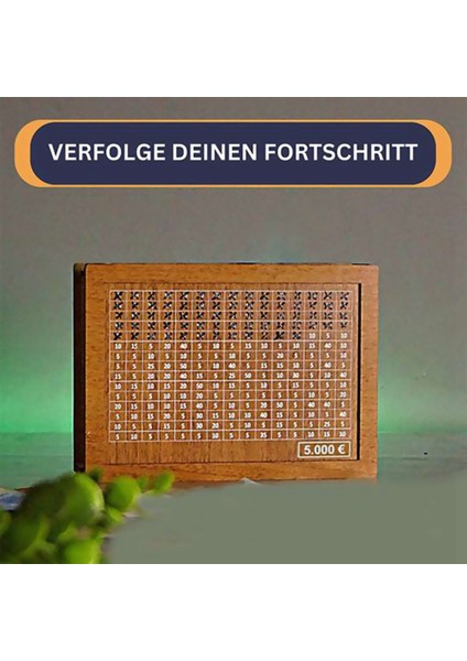2pcs Ahşap Kuma - Para Hedefleri ve Numaraları ile Yeniden Kullanılabilir Kuma (Yurt Dışından)