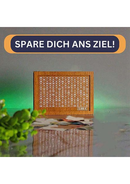 2pcs Ahşap Kuma - Para Hedefleri ve Numaraları ile Yeniden Kullanılabilir Kuma (Yurt Dışından)