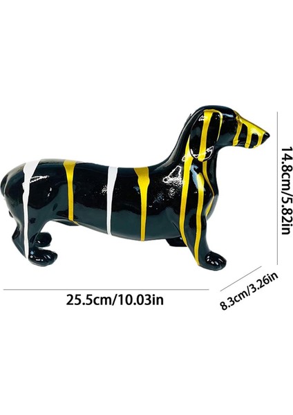 Sosis Köpek Süsü, Dachshund Heykeli, Modern Hayvan Dachshund Süsü Köpek Heykelciği, Ayakta Duran Yavru Köpek, Köpek Heykeli D (Yurt Dışından)