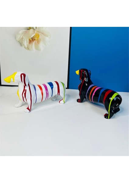 Sosis Köpek Süsü, Dachshund Heykeli, Modern Hayvan Dachshund Süsü Köpek Heykelciği, Ayakta Duran Yavru Köpek, Köpek Heykeli D (Yurt Dışından)