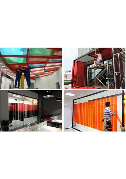 Şeffaf Dekoratif Pencere Camı Etiket Filmi Güneş Tonu Yapıştırıcı Anti Uv Pet Renkli Pencere Filmi 60X100CM-SARI (Yurt Dışından) fırsatları