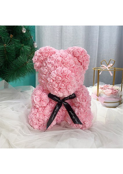 Korunmuş Çiçek Ayı Bebek Pe Sevgililer Günü Hediye Süsleri Hug Bear 25CM Köpük Çiçek Gül Ayı Hediye-A (Yurt Dışından)