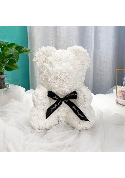 Korunmuş Çiçek Ayı Bebek Pe Sevgililer Günü Hediye Süsleri Hug Bear 25CM Köpük Çiçek Gül Ayı Hediye-A (Yurt Dışından)