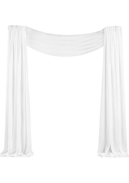 Düğün Kemeri Örtü Kumaşı 1 Panel 29.5 Inç x 19.6 Ft Beyaz Şeffaf Şifon Perde Örtüleri Düğün Töreni Için (Yurt Dışından)