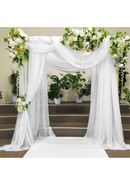 Düğün Kemeri Örtü Kumaşı 1 Panel 29.5 Inç x 19.6 Ft Beyaz Şeffaf Şifon Perde Örtüleri Düğün Töreni Için (Yurt Dışından) modelleri
