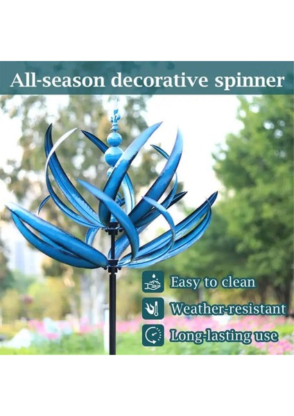 Rüzgar Spinner Metal Fırıldak 3D Rüzgar Enerjili Kinetik Heykel Çim Metal Rüzgar Güneş Spinners Yard ve Bahçe Dekor, B (Yurt Dışından)