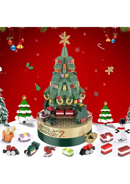 Noel Ağacı Tuğla Müzik Kutusu, Noel Ağacı Müzik Kutusu, Dıy Noel Ağacı Yapı Taşı Müzik Kutusu (Yurt Dışından)