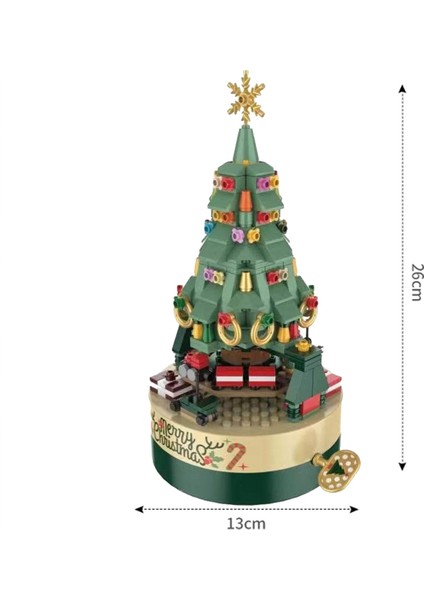 Noel Ağacı Tuğla Müzik Kutusu, Noel Ağacı Müzik Kutusu, Dıy Noel Ağacı Yapı Taşı Müzik Kutusu (Yurt Dışından)