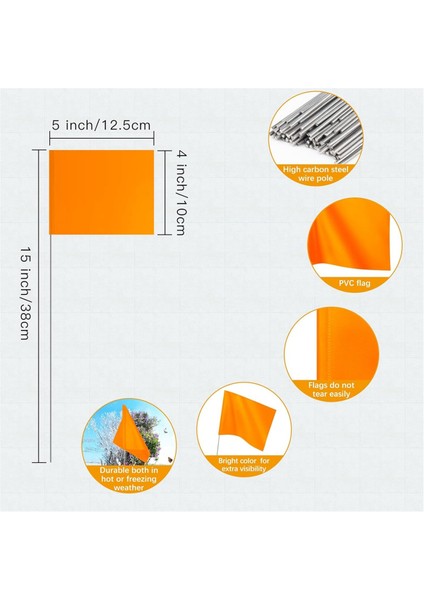 50 Paket Işaretleme Bayrakları, Turuncu Bahçe Bayrakları 15X4X5 Inç, Işaret Bayrakları, Çim Bayrakları Işaretleyicileri, Sulama Bayrakları, Peyzaj Bayrakları (Yurt Dışından) fırsatları