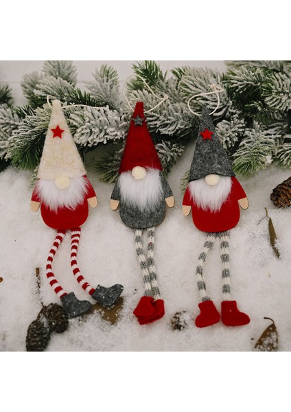 3 Paket Noel Yüzü Olmayan Uzun Bacak Gnome Santa Noel Ağacı Asılı Damla Süs Bebek Süslemeleri Ev Kolye Hediyeler Için (Yurt Dışından) modelleri