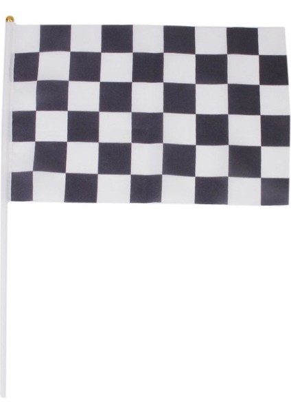 12 Adet Yivli Formula 1 F1 Yarış Banner El Sallayarak Bayraklar (Siyah + Beyaz) (Yurt Dışından)