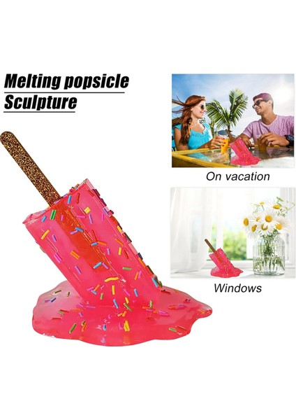 Eriyen Popsicle Heykeli, Yaratıcı Eriyen Dondurma Reçine Süslemeleri, Yaz Serin Lolipop El Sanatları, Yaz Plaj Serinliği, B (Yurt Dışından) fiyatları