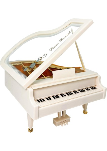 Piyano Müzik Kutusu, Beyaz Saatli Mekanik Müzik Kutuları, Kızlar Için Doğum Günü Hediyesi Veya Masaüstü Dekoru Için Klasik Müzik Kutusu (Yurt Dışından)