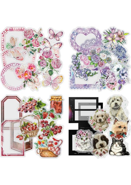 4packs Scrapbook Sticker Fotoğraf Çerçevesi Sticker Dıy Fotoğraf Albümü Scrapbooking Ev Yapımı Günlük Hediye Not Defteri Günlükler Sanatlar (Yurt Dışından)