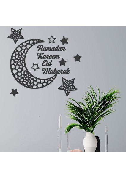 Ramazan Kareem Çıkartmalar Süslemeleri Duvar Eid Muak Ev Için Ay ve Yıldız Çıkartması Islam Ayna Dekor Burcu Müslüman, C (Yurt Dışından)