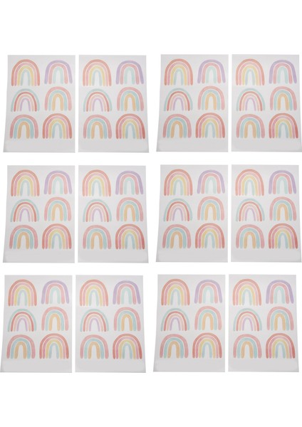 Gökkuşağı Yatak Odası Dekor Kızlar Için Renkli Gökkuşağı Duvar Çıkartmaları Odası Dekor Çocuklar Için Kreş Yatak Odası Süslemeleri 72 Parça (Yurt Dışından)