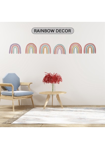 Gökkuşağı Yatak Odası Dekor Kızlar Için Renkli Gökkuşağı Duvar Çıkartmaları Odası Dekor Çocuklar Için Kreş Yatak Odası Süslemeleri 72 Parça (Yurt Dışından) modelleri